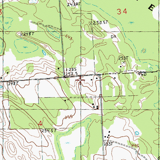 Topographic Map of Township of Case, MI