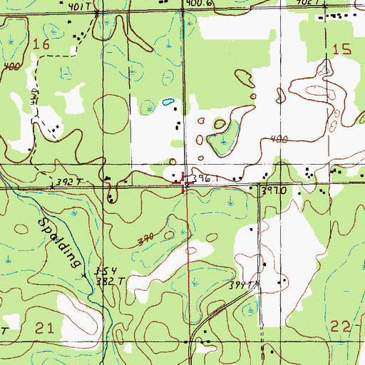 Topographic Map of Township of Cherry Grove, MI
