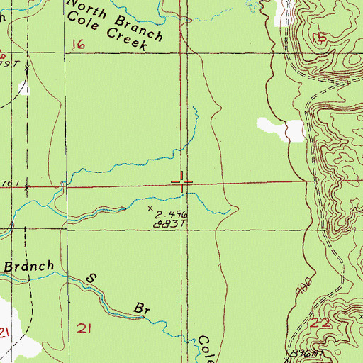 Topographic Map of Township of Cherry Valley, MI
