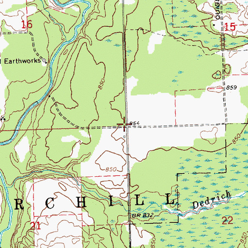 Topographic Map of Township of Churchill, MI