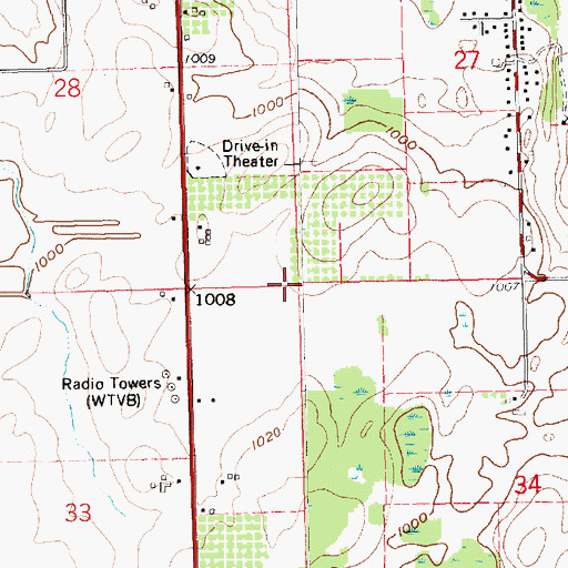 Topographic Map of Township of Coldwater, MI