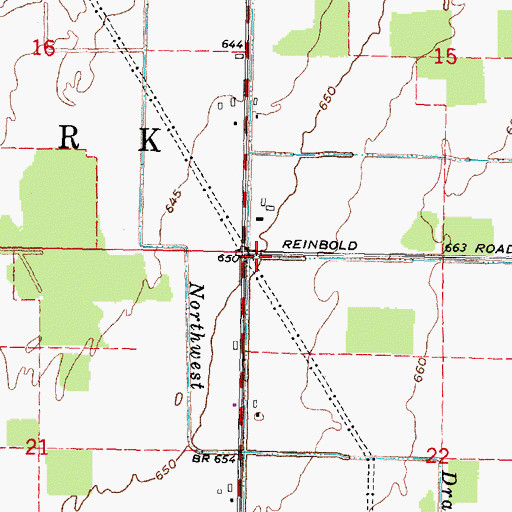 Topographic Map of Township of Denmark, MI