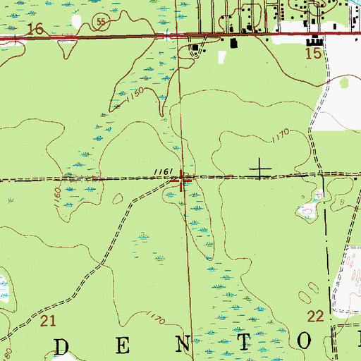 Topographic Map of Township of Denton, MI