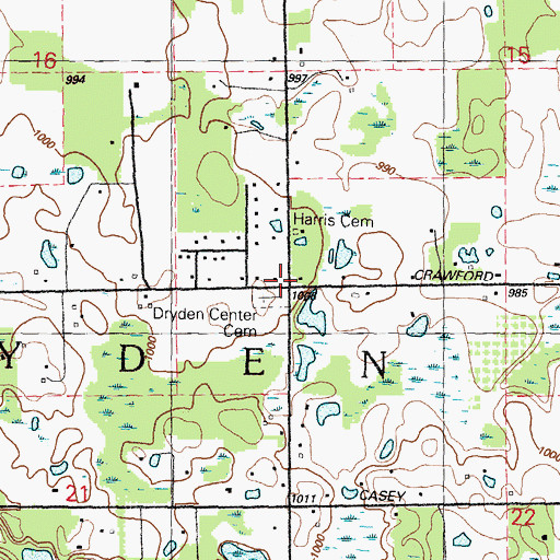 Topographic Map of Township of Dryden, MI