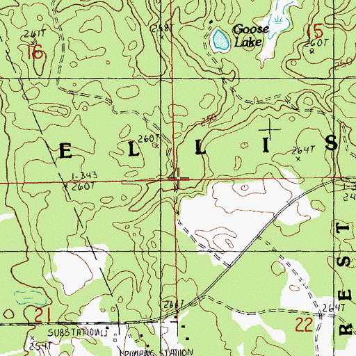 Topographic Map of Township of Ellis, MI