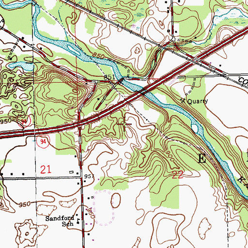 Topographic Map of Charter Township of Emmett, MI