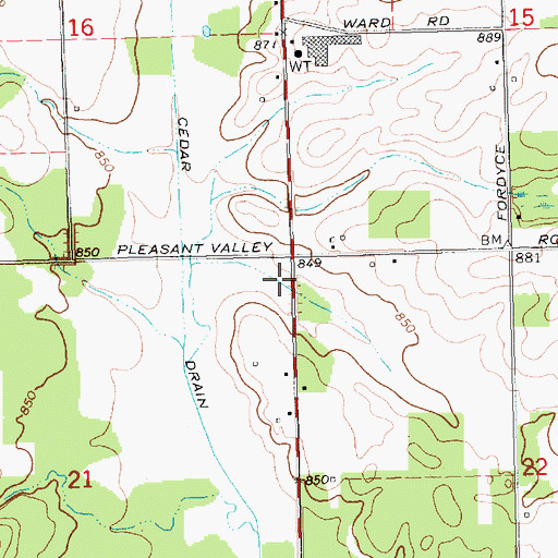 Topographic Map of Township of Fremont, MI