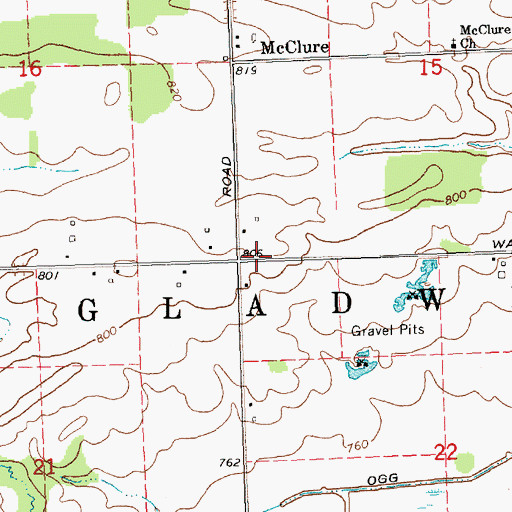 Topographic Map of Township of Gladwin, MI