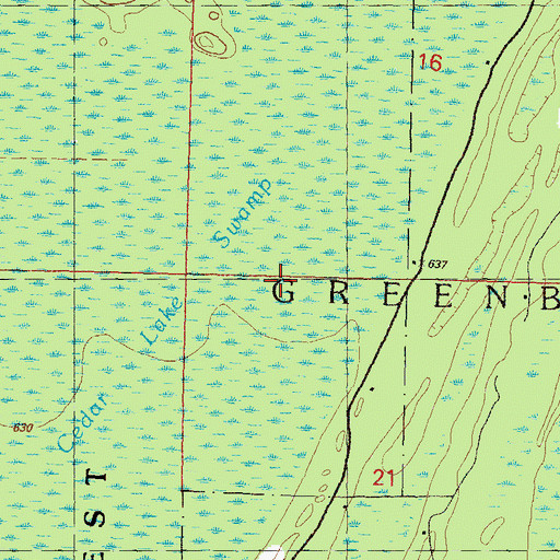 Topographic Map of Township of Greenbush, MI