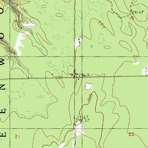 Topographic Map of Township of Greenwood, MI