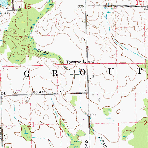 Topographic Map of Township of Grout, MI