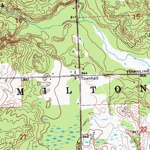 Topographic Map of Township of Hamilton, MI