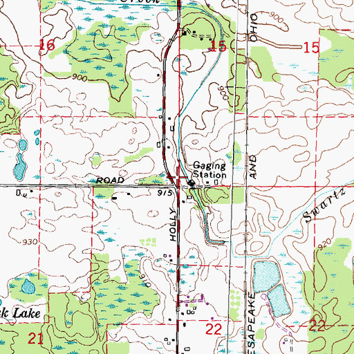 Topographic Map of Township of Holly, MI