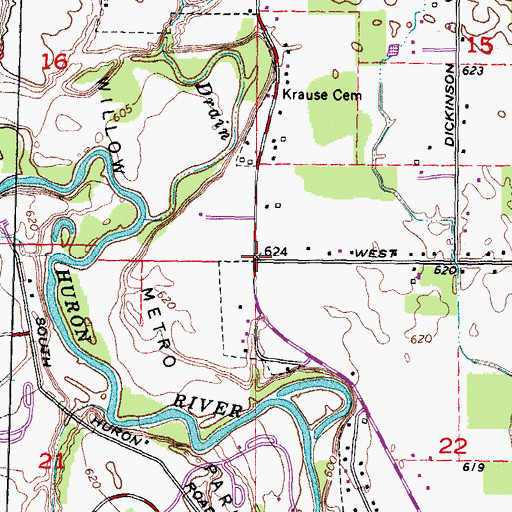 Topographic Map of Charter Township of Huron, MI