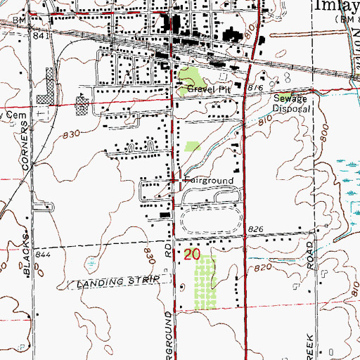 Topographic Map of City of Imlay City, MI