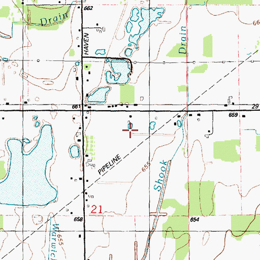Topographic Map of Township of Lenox, MI