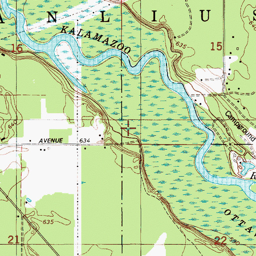 Topographic Map of Township of Manlius, MI