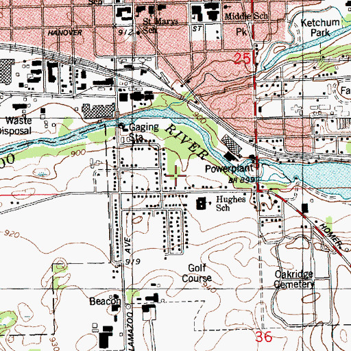 Topographic Map of City of Marshall, MI