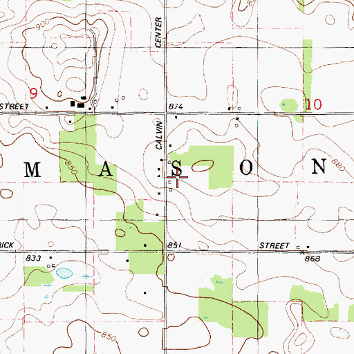 Topographic Map of Township of Mason, MI