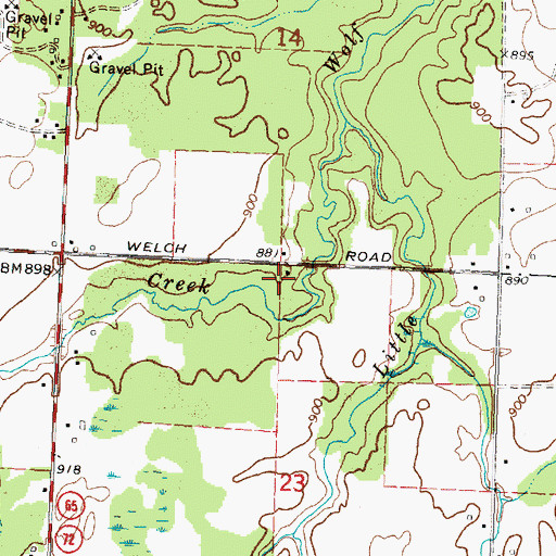 Topographic Map of Township of Mitchell, MI