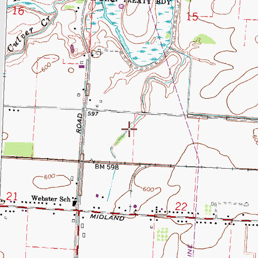 Topographic Map of Charter Township of Monitor, MI