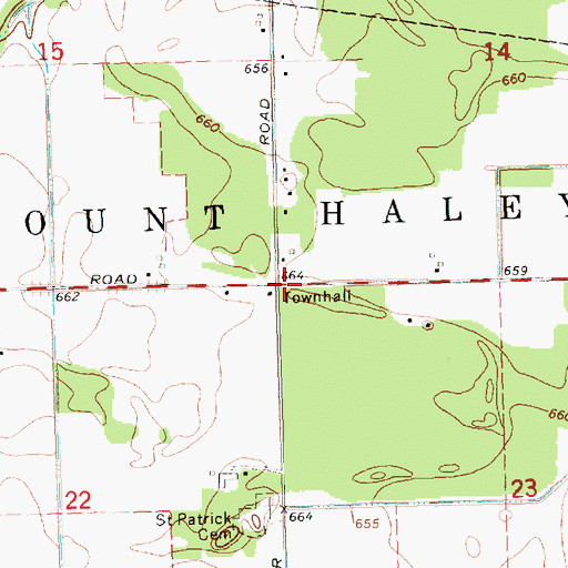 Topographic Map of Township of Mount Haley, MI