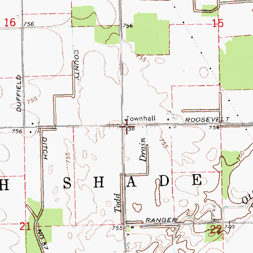 Topographic Map of Township of North Shade, MI