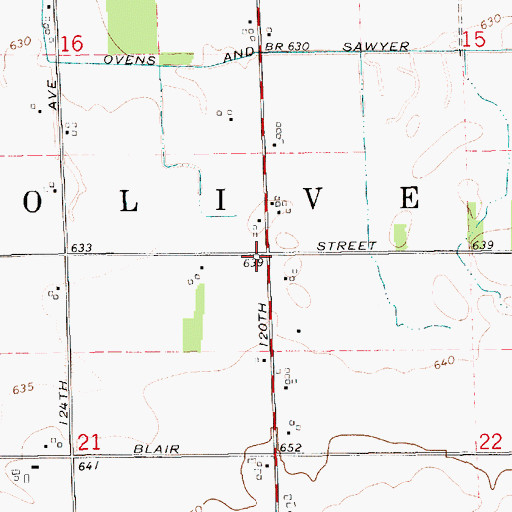 Topographic Map of Township of Olive, MI