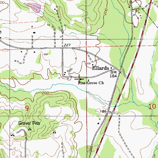 Topographic Map of Pine Grove Baptist Church, AL