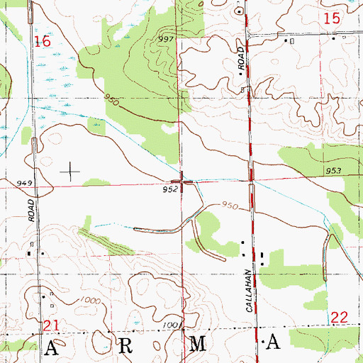 Topographic Map of Township of Parma, MI