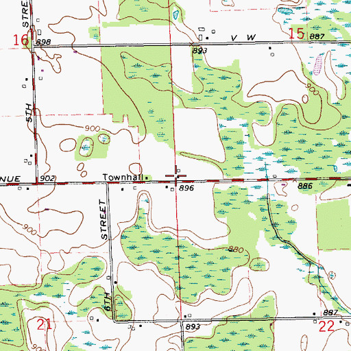Topographic Map of Township of Prairie Ronde, MI