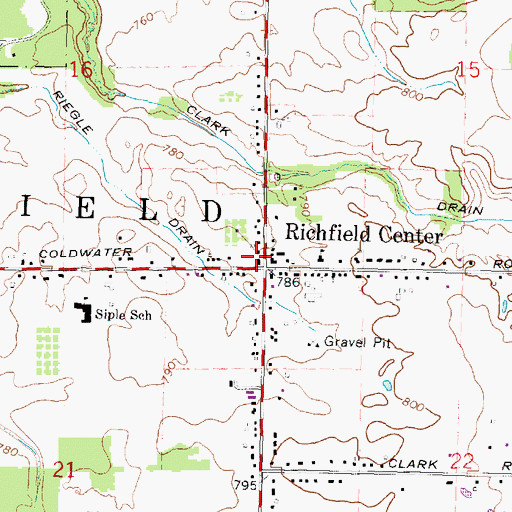 Topographic Map of Township of Richfield, MI