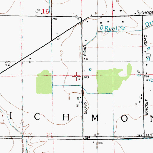 Topographic Map of Township of Richmond, MI