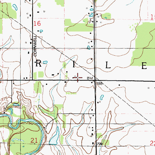 Topographic Map of Township of Riley, MI