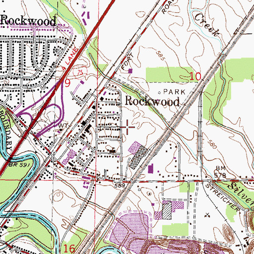 Topographic Map of City of Rockwood, MI