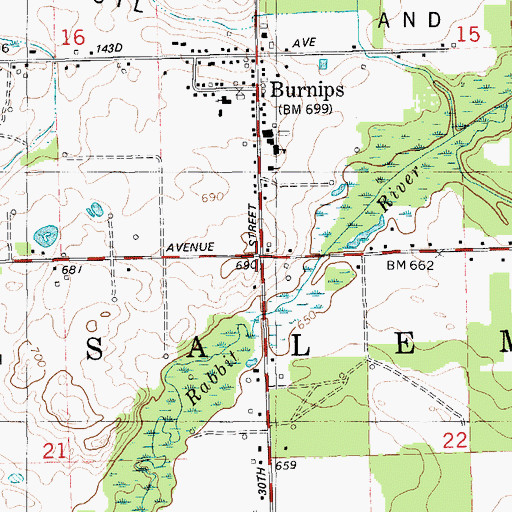 Topographic Map of Township of Salem, MI
