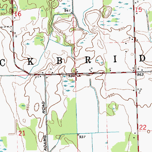 Topographic Map of Township of Stockbridge, MI