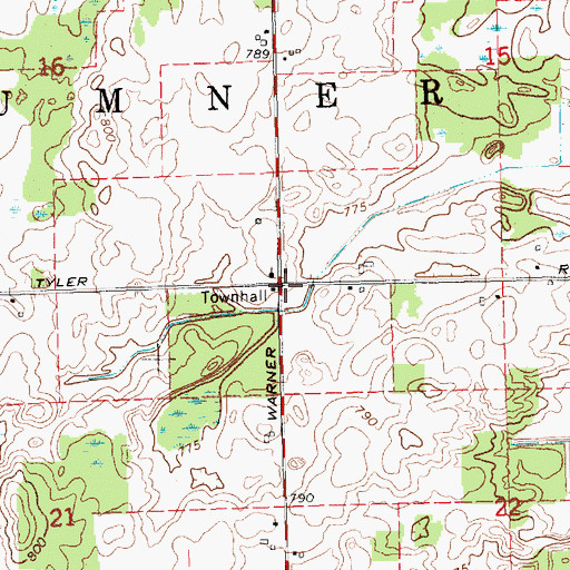 Topographic Map of Township of Sumner, MI
