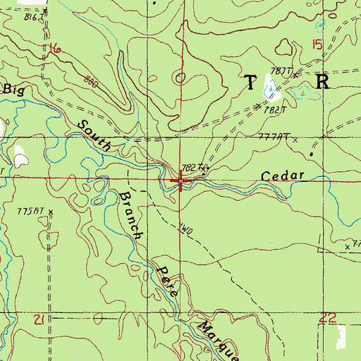 Topographic Map of Township of Troy, MI
