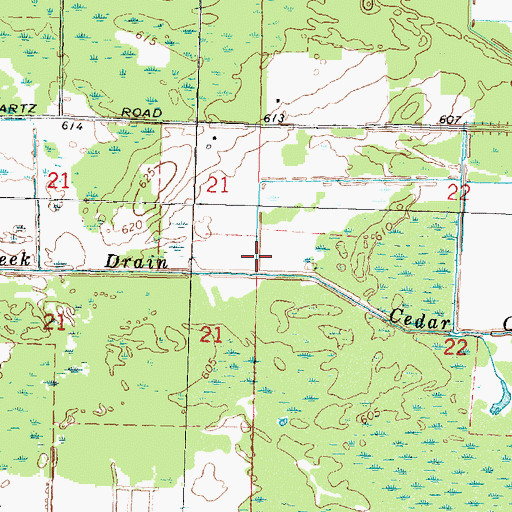 Topographic Map of Township of Turner, MI