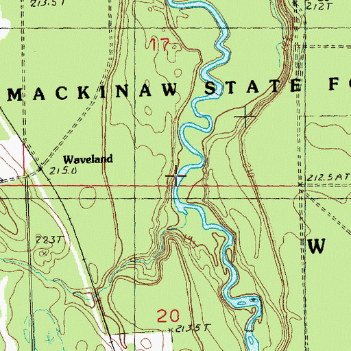 Topographic Map of Township of Waverly, MI