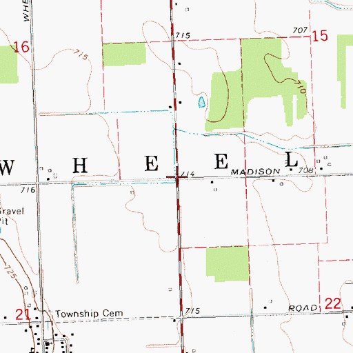 Topographic Map of Township of Wheeler, MI