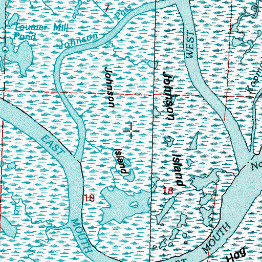 Topographic Map of Johnson Island, LA
