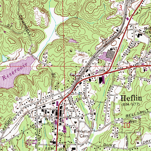 Topographic Map of Mount Olive Baptist Church, AL