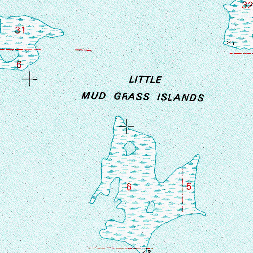 Topographic Map of Little Mud Grass Islands, LA