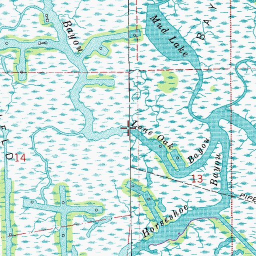 Topographic Map of Lone Oak Bayou, LA