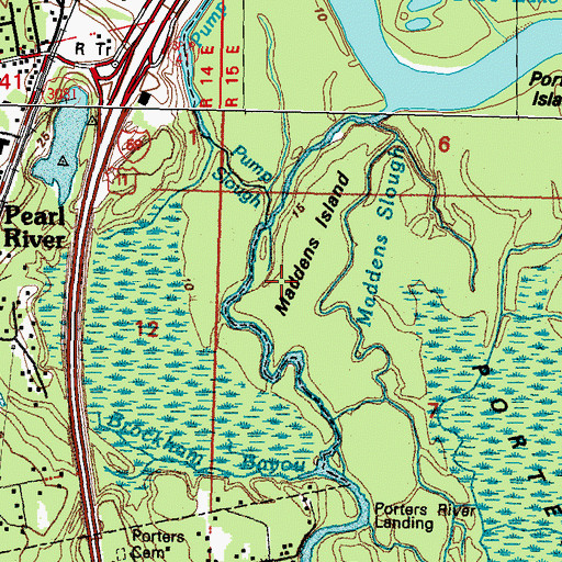 Topographic Map of Maddens Island, LA