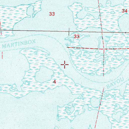 Topographic Map of Martinbox Bayou, LA