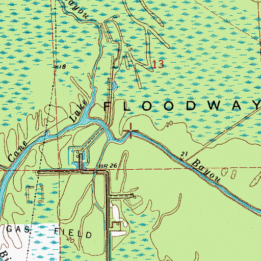 Topographic Map of Mary Cane Lake, LA
