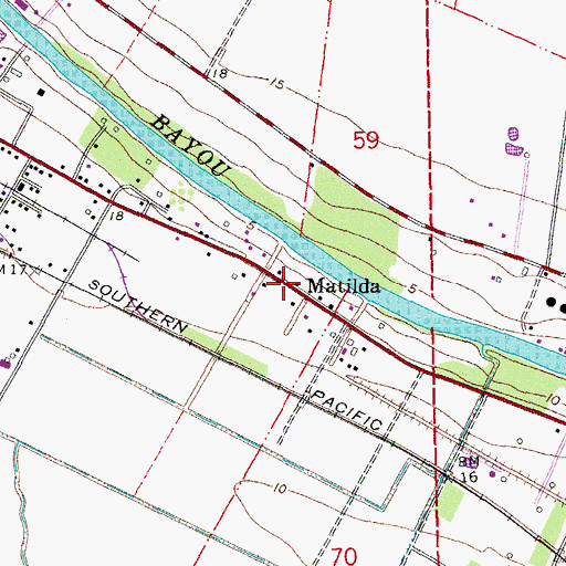 Topographic Map of Matilda, LA
